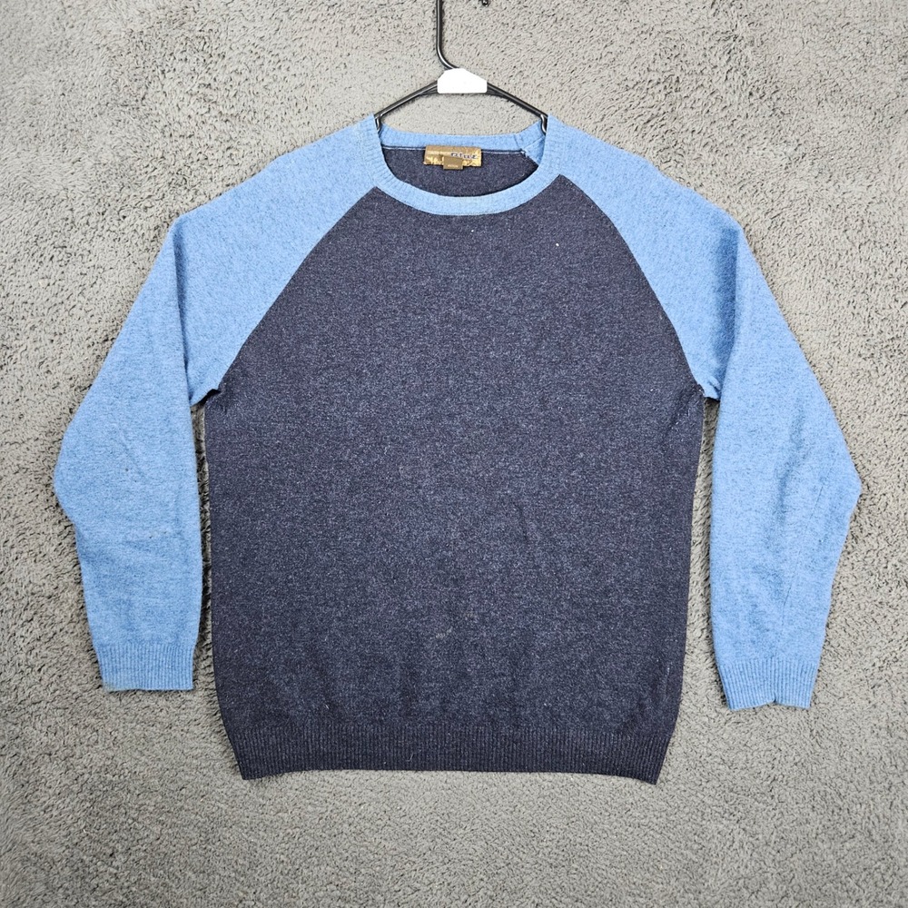 Pronto Uomo Blue Mens Medium Wool Blend Sweater Navy Light Blue